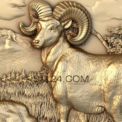 Art pano (Mountain sheep, PH_0132) 3D models for cnc